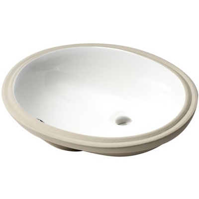 ALFI ABC602 White 23Inch Oval Undermount Ceramic Sink