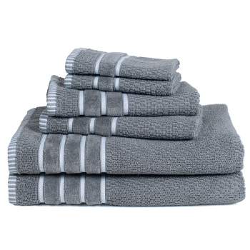 6pc Combed Cotton Bath Towel Set Silver - Yorkshire Home