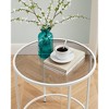 VASAGLE Round Side Table, Glass End Table with Metal Frame, Laurel Green Coffee Table with Modern Style - 4 of 4