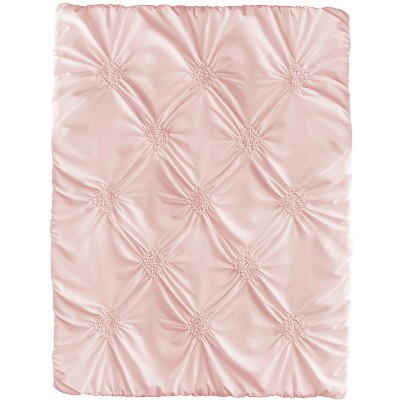 Blush Pink Microfiber Ruched Diamond Toddler Comforter Set