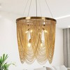 LNC Tracienuri 7-Lights 23.6" Mid-Century Modern Plating Brass Metal Chains Chandelier, Gold - 2 of 4