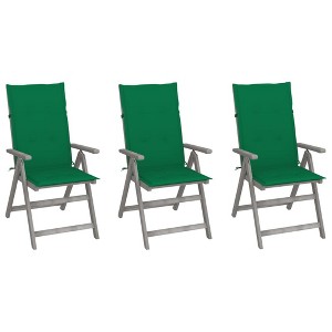 vidaXL Outdoor Recliner Chairs 3 Pcs, Patio Reclining Chair with Cushions, Recliner Patio Lounge Chair for Garden - 1 of 4