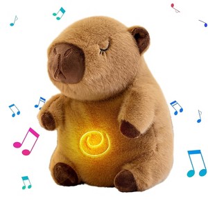 TITQWOP Capybara Breathing Stuffed Animal,Anxiety Relief Capybara Sleeping Plush with Realistic Breathing Motion Soothing Music Lights - 1 of 4