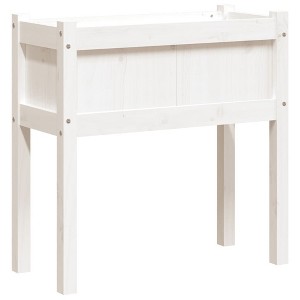 vidaXL Garden Planter Box with Legs - White Pine Wood, 27.6"x 12.2"x 27.6" - Outdoor Patio Decor - 1 of 4