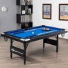 Costway 6 FT Billiard Table 76 Inch Foldable Pool Table Perfect for Kids and Adults Blue - 2 of 4