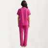 Anna-Kaci Lounge Women's Short Sleeve Pajama Set with Button-Up Top Lace Trim Sleeves Chest Pocket and Relaxed Fit Lounge Pants - 4 of 4
