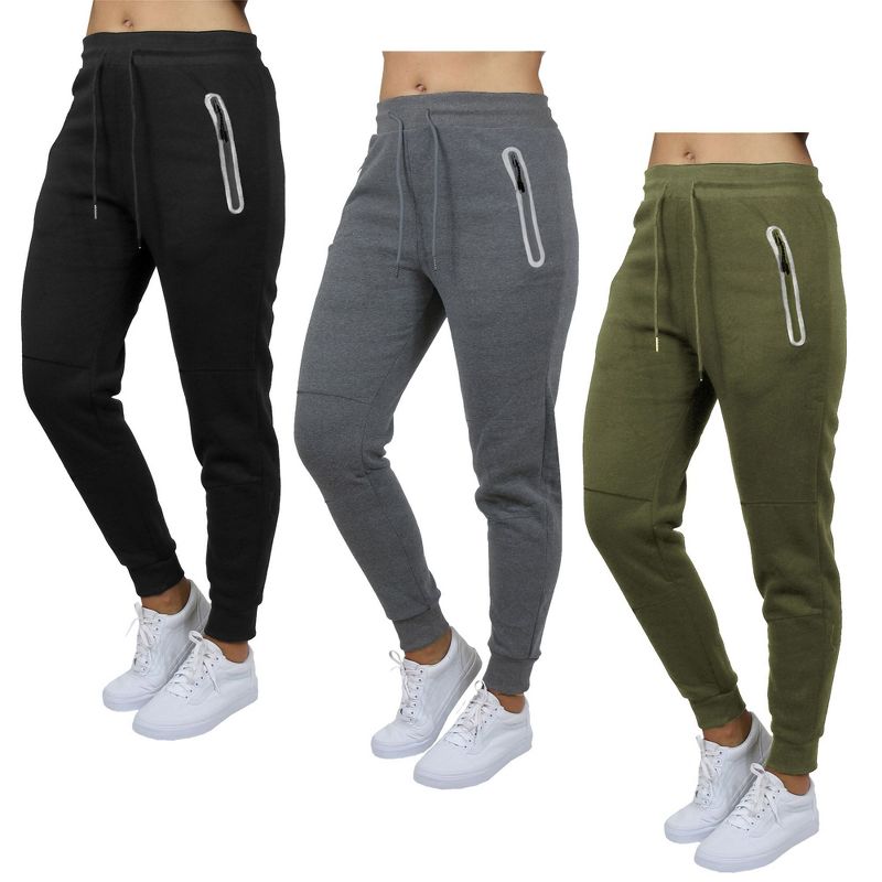 Lyrebird Atelier Women'  Loose Fit Fit Fleece Jogger Sweatpants-3 Pack, 1 of 3