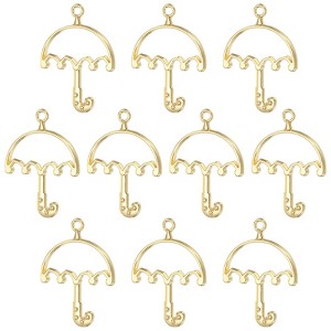Unique Bargains DIY Crafts Earrings Necklace Bracelet Making Alloy Open Back Umbrella Bezel Pendants 10 Pcs - 1 of 4