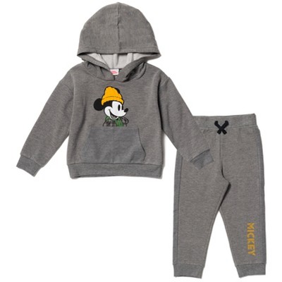 Disney Mickey Mouse Toddler Boys Fleece Pullover Hoodie & Jogger Pants Gray 3T