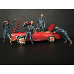 Zombie Mechanics 4 Piece Figurine Set "Got Zombies??" for 1/24 Scale Models by American Diorama - 1 of 4