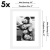 Americanflat 5 Pack of Picture Frames with Mat - Plexiglass Cover - 2 of 4