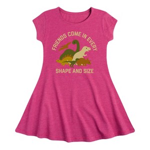Girls' - Instant Message - Dinosaur Fit & Flair Cap Sleeve Graphic Dress - 1 of 4