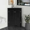 NicBex Modern Triangle Bathroom Corner Cabinet with 3 Adjustable Shelves,Freestanding Storage Cabinet with Anti-Tipping Device for Bathroom - 2 of 4