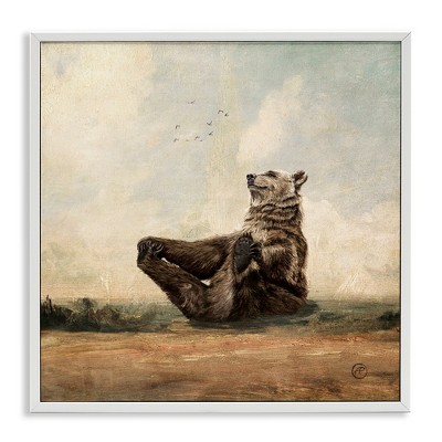 Stupell Industries Bear Holding Paws Watching Sunset, 24" x 24"