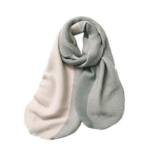Anna-Kaci Women's Color Block Scarf with Soft Cozy Fabric Modern Neutral Tones and Textured Design - 1 of 4