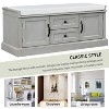 Entryway Storage Bench with 2 Drawers and 2 Cabinets, Shoe Bench with Removable Cushions-ModernLuxe - 4 of 4