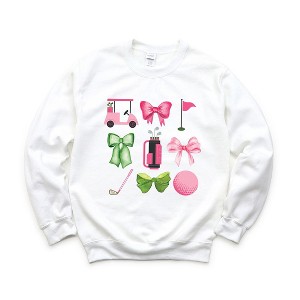 Simply Sage Market Women's Graphic Sweatshirt Golf Icons Coquette - 1 of 4
