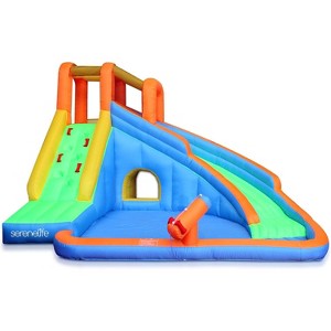 SereneLife Inflatable Bounce Water Slide with Pool & Spray Function - SLIS910 - 1 of 4