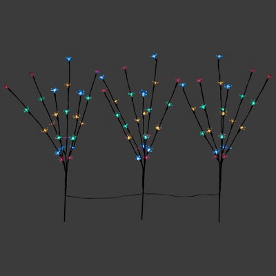 Northlight Set of 3 Pre-Lit Cherry Blossom Artificial Tree Branches, Multi LED Lights