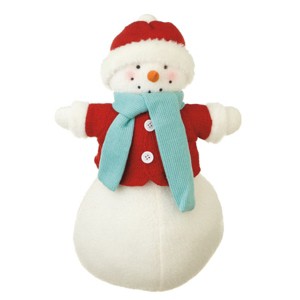 Ganz 17" Red and White Lady Snowman Christmas Figurine - 1 of 1