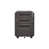 Vynxaria 3-Drawer Black Mobile File Cabinet - Compact Utility Storage Cabinets with Anti-Tilt Wheels - 2 of 4