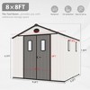 YARDSIGHT 8*6 FT Outdoor Storage Shed with Floor and Double Doors for Garden Patio Furniture and Tools,Gray/White - 3 of 4