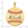 Black Bow Jewelry 14K Gold Plated Alan Trammell Signature LG Enamel Baseball Pendant - 4 of 4
