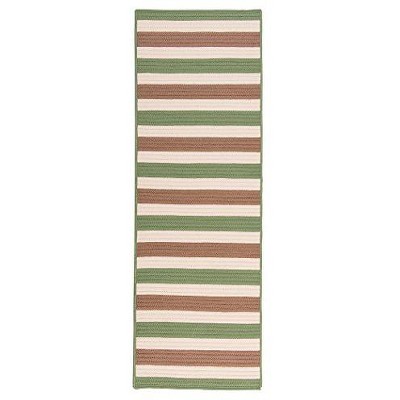 Colonial Mills Stripe It - Moss-stone 2 ft.x6 ft. Runner (Rectangle) Rug Indoor/Outdoor 100% Polypropylene