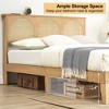 Bed Frame With Natural Rattan Headboard, Boho Wooden Platform Bed With Strong Wooden Slats, Noise-Free, No Box Spring Needed, Arch, Queen - 4 of 4