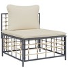 VidaXL Patio Middle Sofa with Beige Cushions Poly Rattan - 2 of 4