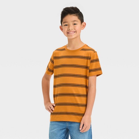 Orange striped t shirt best sale