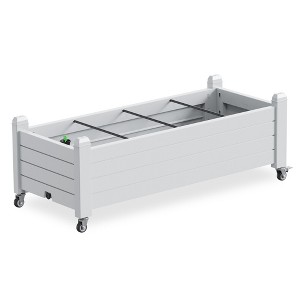 Lyngins Large Planter with 78L Soil Capacity & 12.5L Integrated Water Reservoir,Plant Box for Vegetables,Flowers,Gray White - 1 of 4