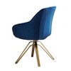 HOMLUX Mid-century Pyramid 360° Swivel Accent Chair Upholstered in Comfortable Velvet- Gold Plated Legs For Bedroom,Office,Dining - 4 of 4