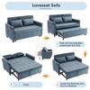 NicBex 3 in 1 Convertible Sofa Bed Loveseat with Reversible Backrest & Side Pockets,Upholstered Velvet Sleeper Sofa for Living Room,Bedroom - 4 of 4