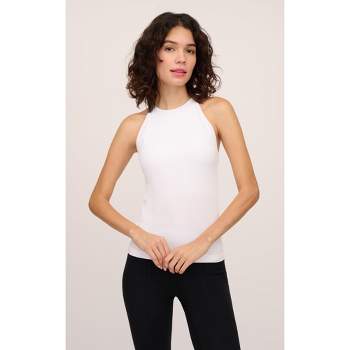 Yogalicious 2 Pack Lola Pure Cloud Basic Fitted V-neck Muscle Cropped Tank  Top - Spring Lake/white - X Small : Target