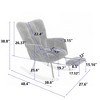 Ridstar Dark Gray Teddy Fabric Rocking Chair With Adjustable Footrest - 4 of 4
