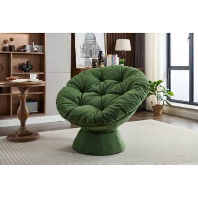 Green Oversized swivel armchair, 360 degree swivel bucket chair, suitable for living room and bedroom