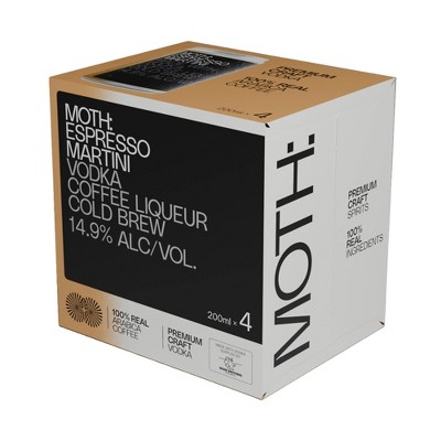 MOTH Drinks Espresso Martini Vodka - 4pk/200ml Cans