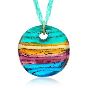 Ross-Simons Italian Multicolored Murano Glass Bead Pendant Necklace With 18kt Gold Over Sterling - 1 of 4