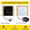 Easel for Kids, Kids Art Table and 2 Chairs,Wooden Art Center with Double-Sided Blackboard & Whiteboard, Paper Roll for Drawing, Crafts, Writing - 3 of 4