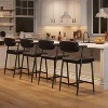 26" Counter Height Upholstered Bar Stools Set of 2 With Arms and Back, Modern Bar Stools Set With Footrest for Kitchen Island, Counter Bar, Black - 4 of 4