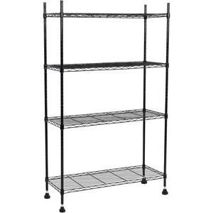 4-Shelf Shelving Unit, Heavy Duty Large Storage Cart, Adjustable Height Metal Organizer, With anti-tipping bottom, 1400LBS Capacity Rack for Garage - 1 of 4