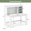 Costway Computer Desk with Hutch 2 Power Outlets USB & Type-c charging Ports 3 Shelves White/Black - 3 of 4