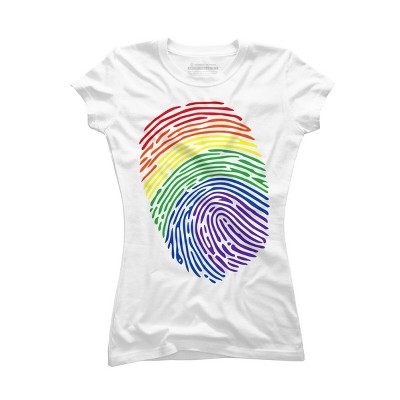 Adult Design By Humans Pride Fingerprint Rainbow Month By SummerFunnyT-Shirt