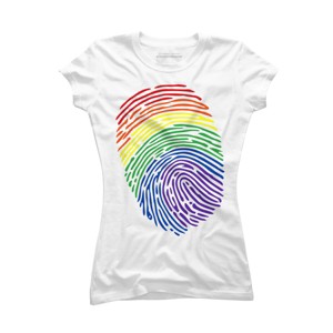 Adult Design By Humans Pride Fingerprint Rainbow Month By SummerFunnyT-Shirt - 1 of 2
