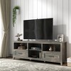 70" Modern TV Stand with 2 Drawers & 4 Open Shelves, Entertainment Console for Living Room or Bedroom, Media Storage Cabinet Supports Up to 200 lbs - 2 of 4