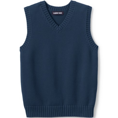 Lands' End School Uniform Kids Cotton Modal Sweater Vest - Large ...