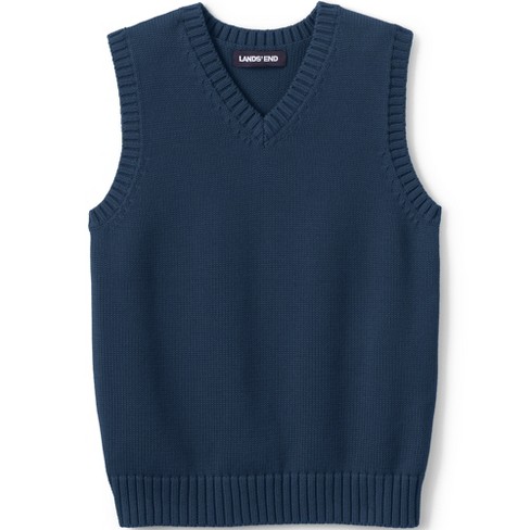 Lands' End School Uniform Kids Cotton Modal Sweater Vest - X-small ...