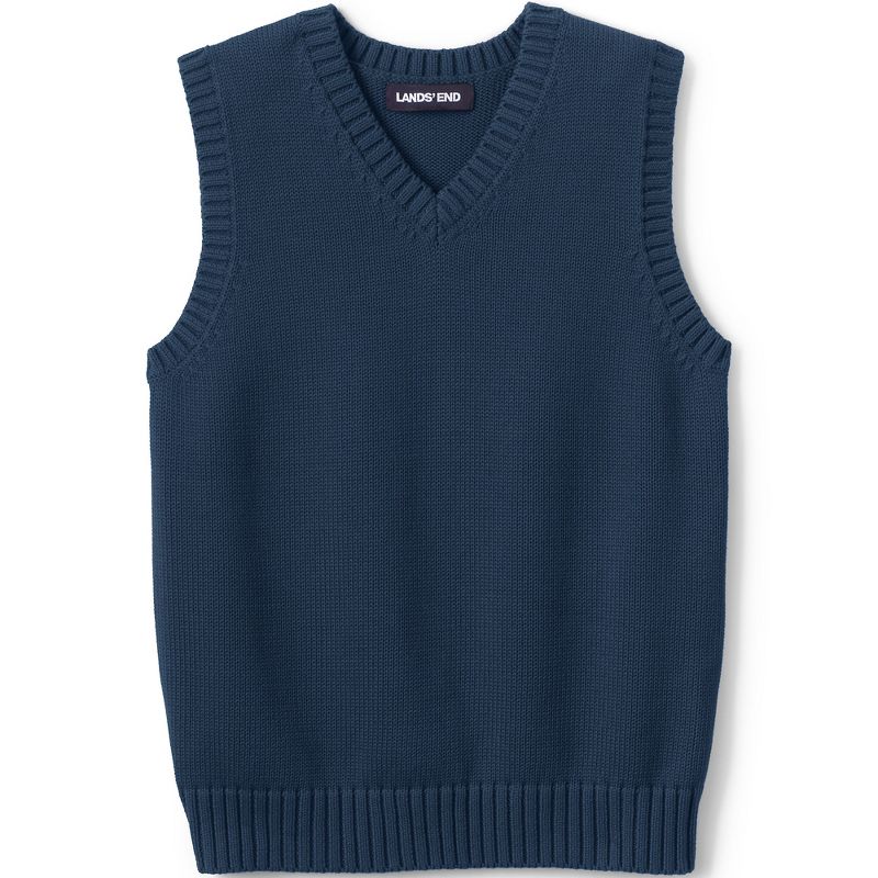 Lands' End School Uniform Kids Cotton Modal Sweater Vest, 1 of 3