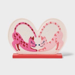 Felt Cats Valentine's Day Decorative Accent - Spritz™ - 1 of 3